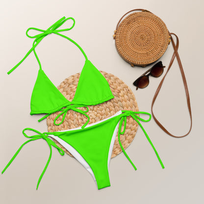 Red Weapon Electric Green Recycled String Bikini