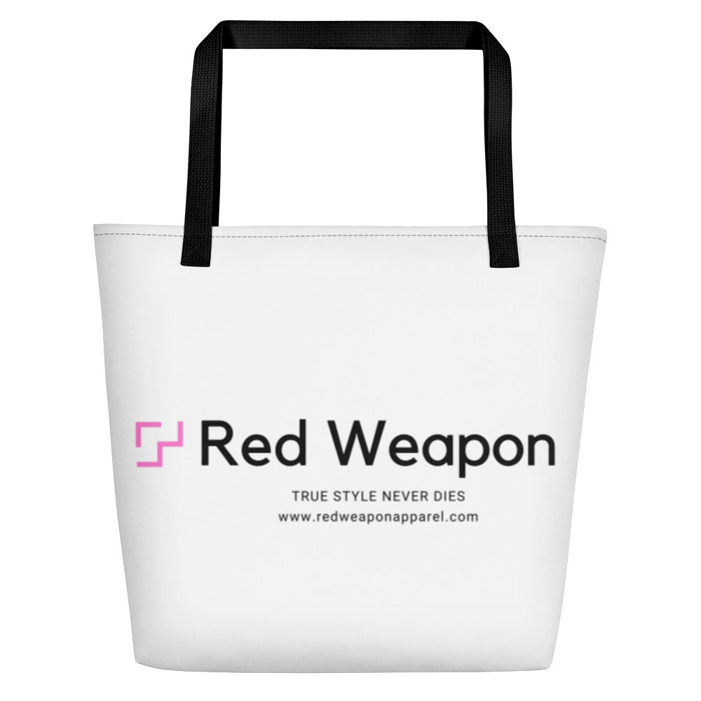 Red Weapon Pink Logo Beach Bag