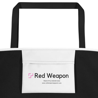 Red Weapon Pink Logo Beach Bag