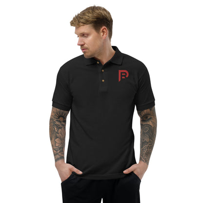 RP1 Black Red Embroidered Polo Shirt