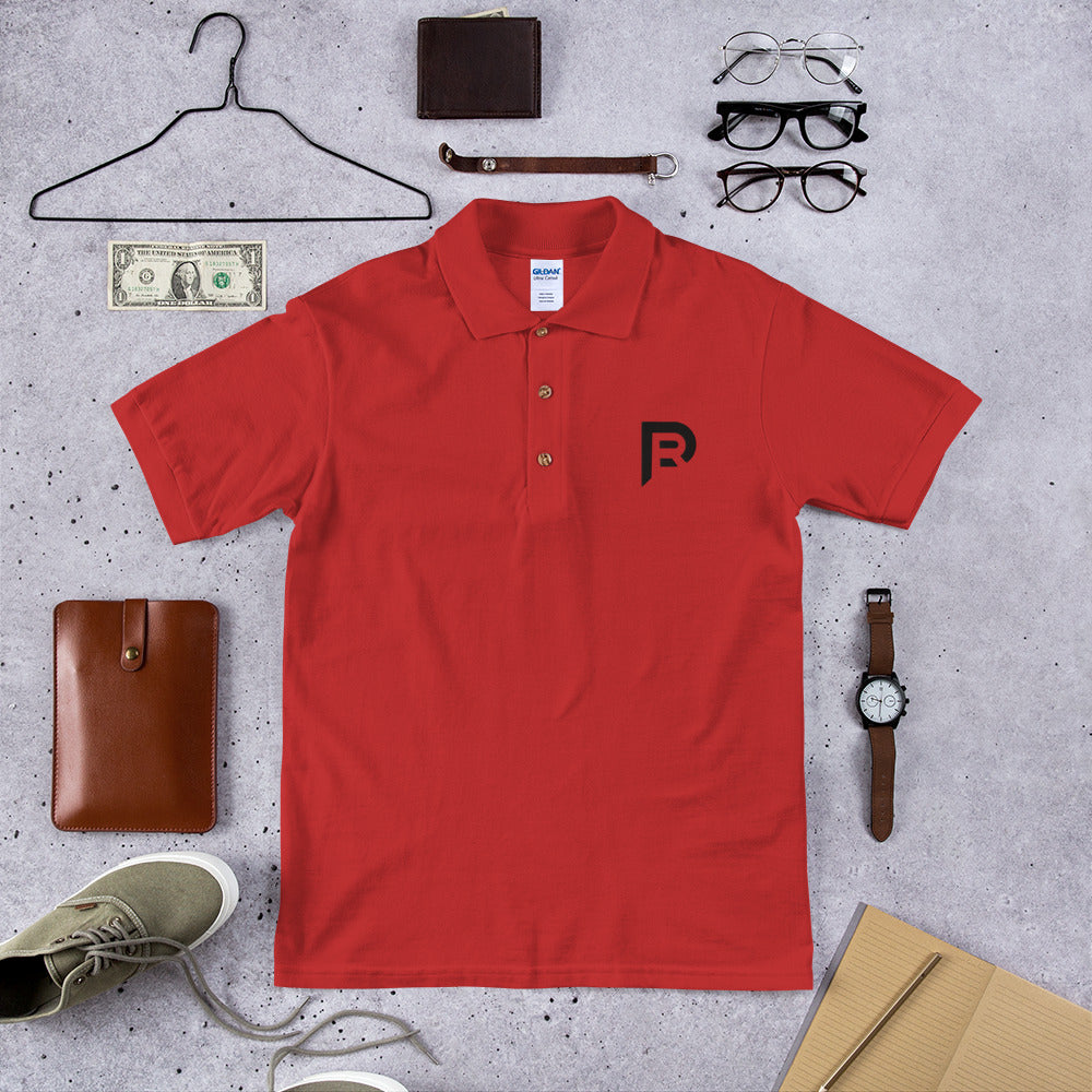 RP University Red Embroidered Polo Shirt
