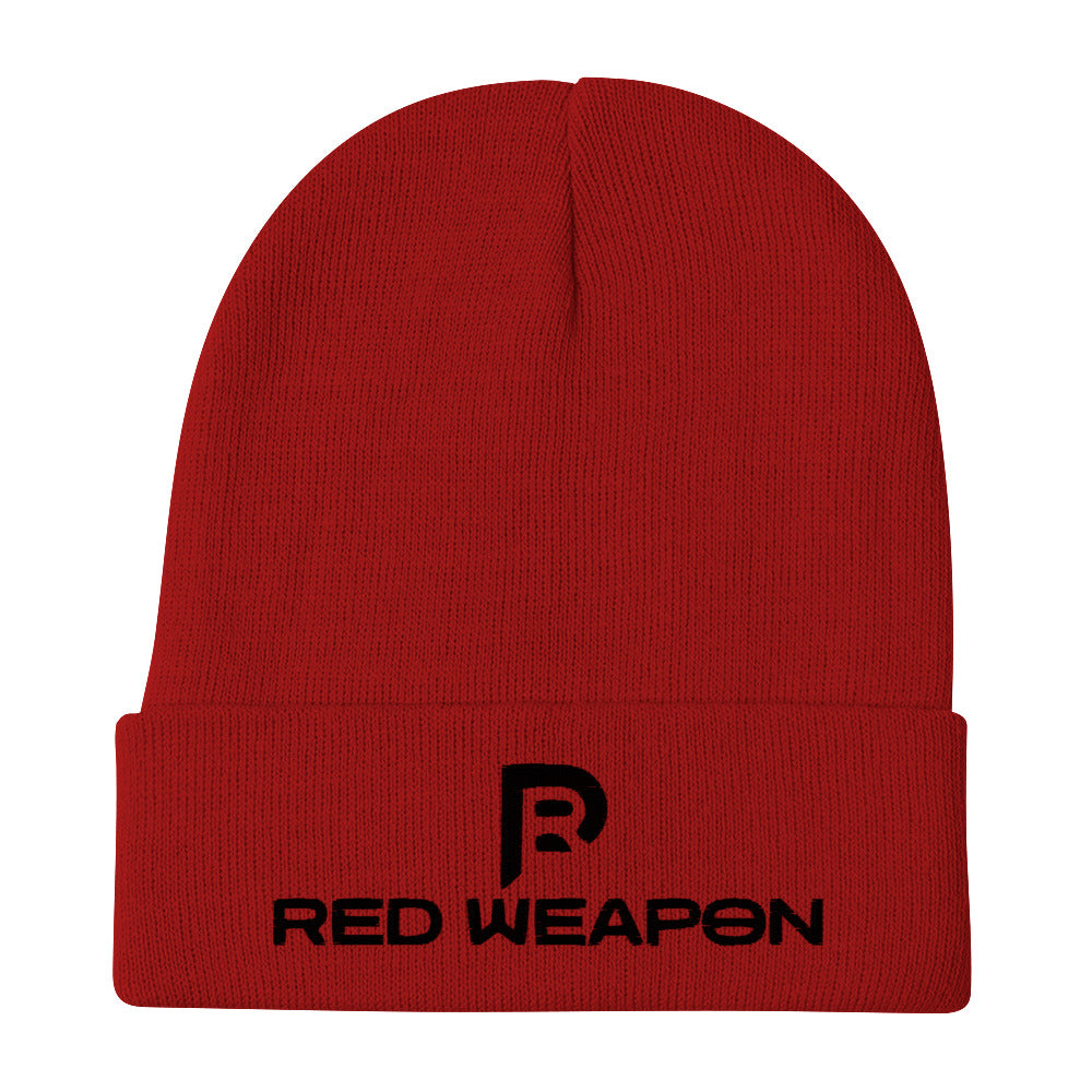 Red Weapon Embroidered Beanie