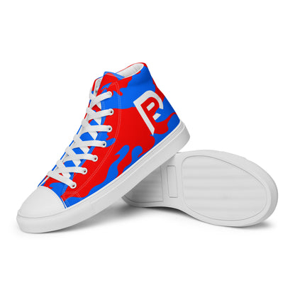 Red Weapon Blue Bird High top Canvas Shoes
