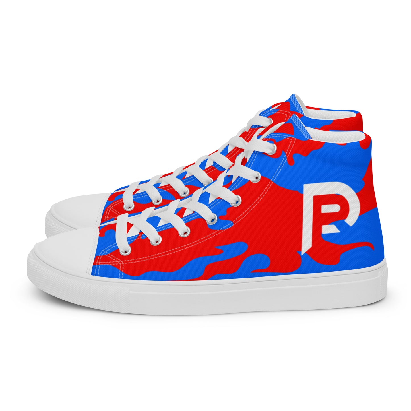 Red Weapon Blue Bird High top Canvas Shoes