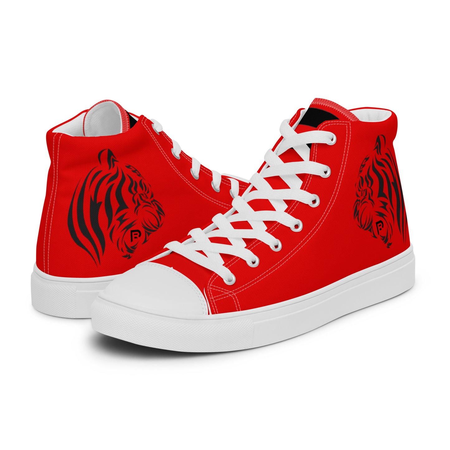 Red Weapon Tiger Bomb High Top Canvas Shoes