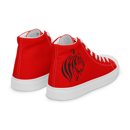 Red Weapon Tiger Bomb High Top Canvas Shoes