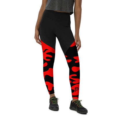Red Weapon Red Camo Sports Leggings