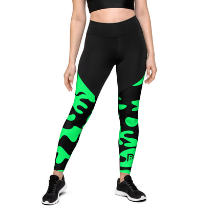 Red Weapon Green Camo Sports Leggings