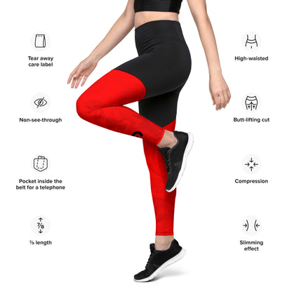 Red Weapon Red Flurry Sports Leggings