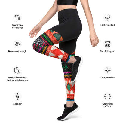 Red Weapon Stretch Sports Leggings
