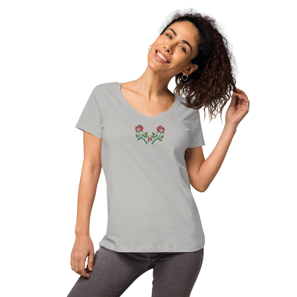 Rosey Fitted V-Neck T-Shirt