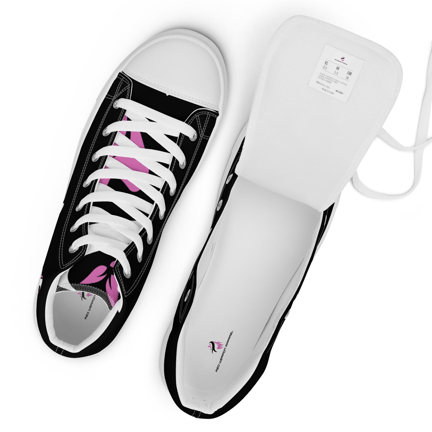 Red Weapon Baby Girl Blacked High Top Canvas Shoes